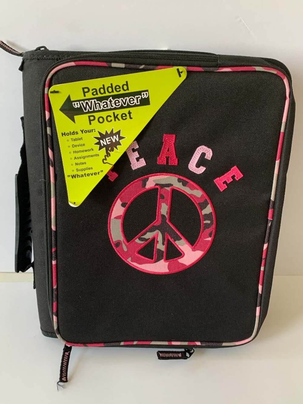 TECH GEAR PEACE CAMO MEGA FILLED BINDER ORGANIZER BAG SCHOOL COLLEGE NEW